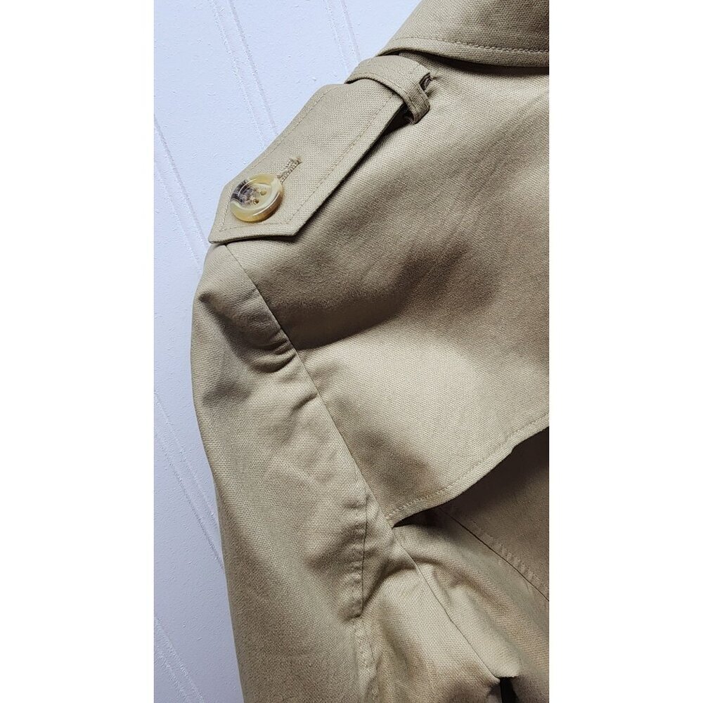 ASOS Beige Trench Coat With Belted Waist & Double-Breasted Button Closure - Picture 12 of 13